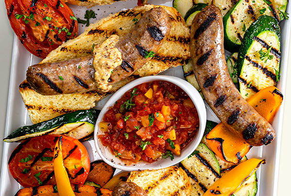 Image 23: Grilled Links with Summer Vegetables