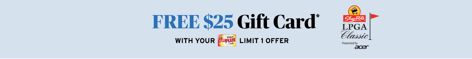 Free $25 ShopRite Gift Card when you spend $75+ on participating items