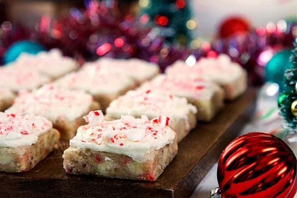 Peppermint White Chocolate Blondies