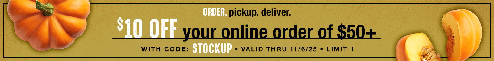 $10 OFF CODE STOCKUP