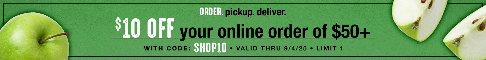 10 off 50 with code SHOP10