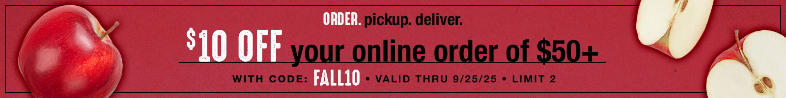 10 off 50 with code FALL10