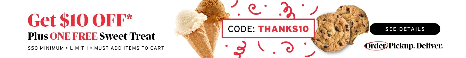 get $10 off plus a free item
