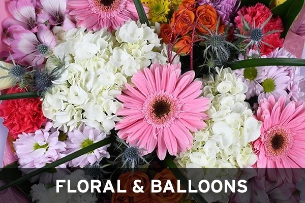 Order balloons and floral arrangements on Order Express