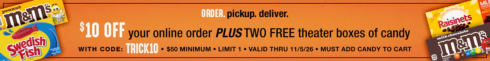 Code TRICK10 for 10 off must have candy in cart