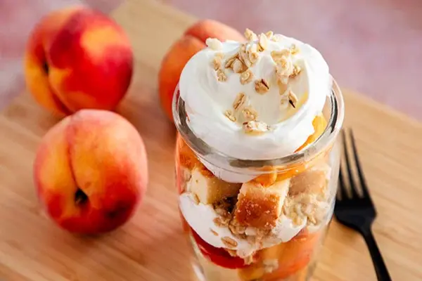 No Bake Peach Cobbler Trifle