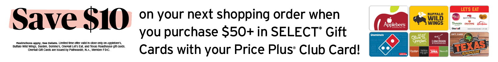 Dining Gift card promo