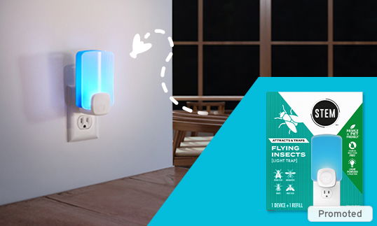 STEM Flying Light Trap gives 24/7 continuous attraction for all areas of your home