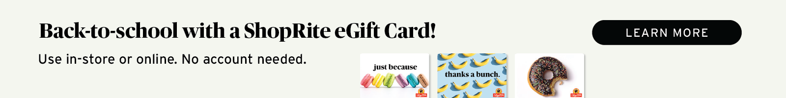 back to school with a ShopRite e-gift card