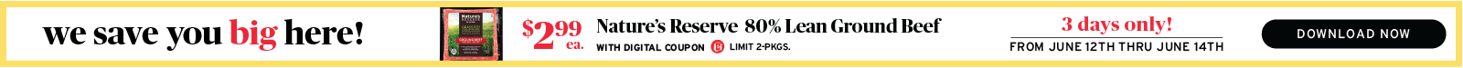 3 day digital sale Nature's reserve Ground Beef