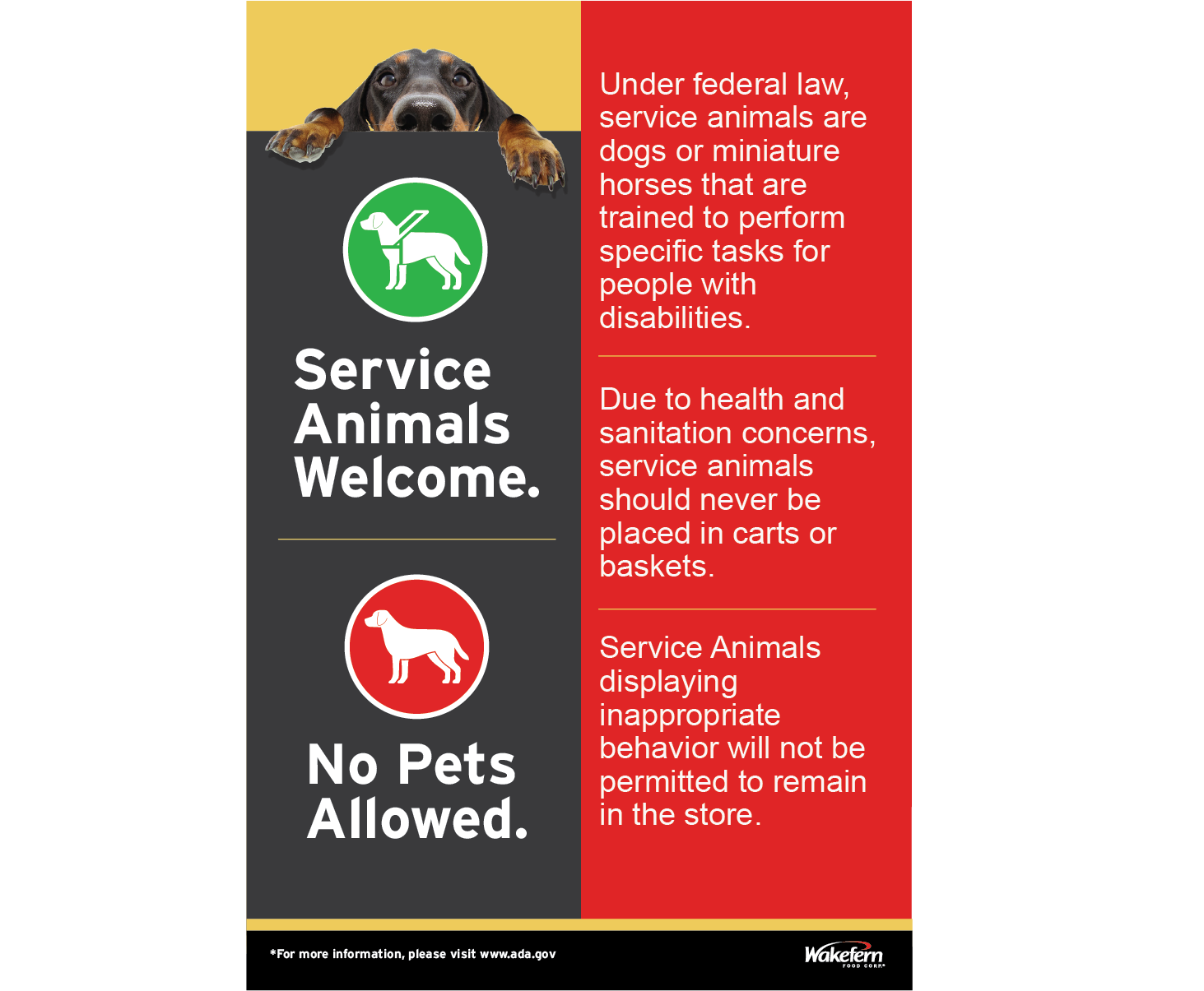 Service animal Policy. Under federal law, service animals are dogs or miniature horses that are trained to perform specific tasks for people with disabilities.