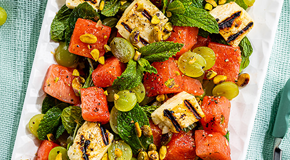 Watermelon and Grilled Halloumi Salad