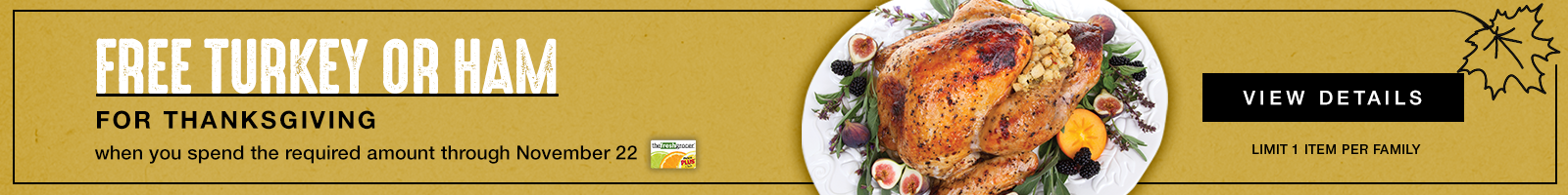 Free Turkey promotion, click to learn more